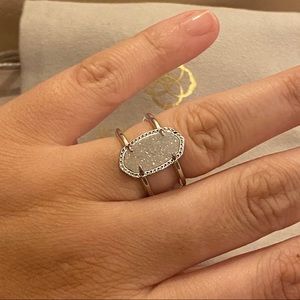 Kendra Scott Elyse Silver Ring In Iridescent Drusy